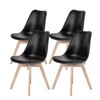 DOMETOUR Set of 4 PU Leather Upholstered Dining Chairs with Wood Legs for Kitchen Dining Living Room - 3 of 4