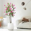 Artificial Bougainvillea Tree, 5ft Tall Faux Blooming Tree with Flowers and Leaves in Pot Fake Floor Plant Green - 4 of 4