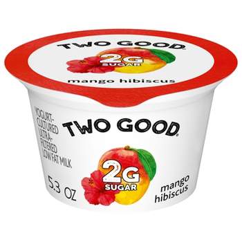 Two Good Low Fat Lower Sugar Mango Hibiscus Greek Yogurt - 5.3oz Cup