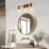 LNC Naturestrl 22-in 3-Lights Polished Gold Cylinder Modern/Contemporary Bathroom Vanity Lights ,Clear Glass Shade - 4 of 4