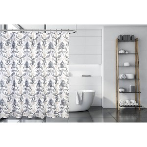 Spencer Shower Curtain Gray/Taupe - Moda at Home - 1 of 4