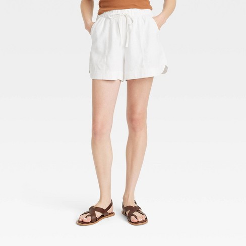 Womens white pull sales on shorts