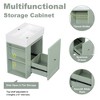 MAYEERTY 20" Bathroom Vanity Ceramic Sink MDF Storage Drawer Side Shelf Golden Handle Small Bathroom - 4 of 4