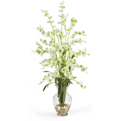 Elegant Orchid 29" Silk Flower Arrangement in Glass Vase