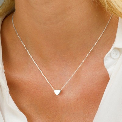 Turandoss 14k Dainty Gold Silver Heart Necklace for Women Girls - Birthday Gifts for Women Girls, Sweet Jewelry for 8-18, Back to School Decorations