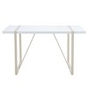 NicBex Dining Room Table for 4 Industrial Long Dining Table Counter Height Table with Metal Legs and Faux Marble for Dining Rooms - 2 of 4