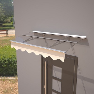 Aghana Digitals Premium 59"x34" Door Window Awning with 3.5mm Solid Polycarbonate Sheet, Aluminum