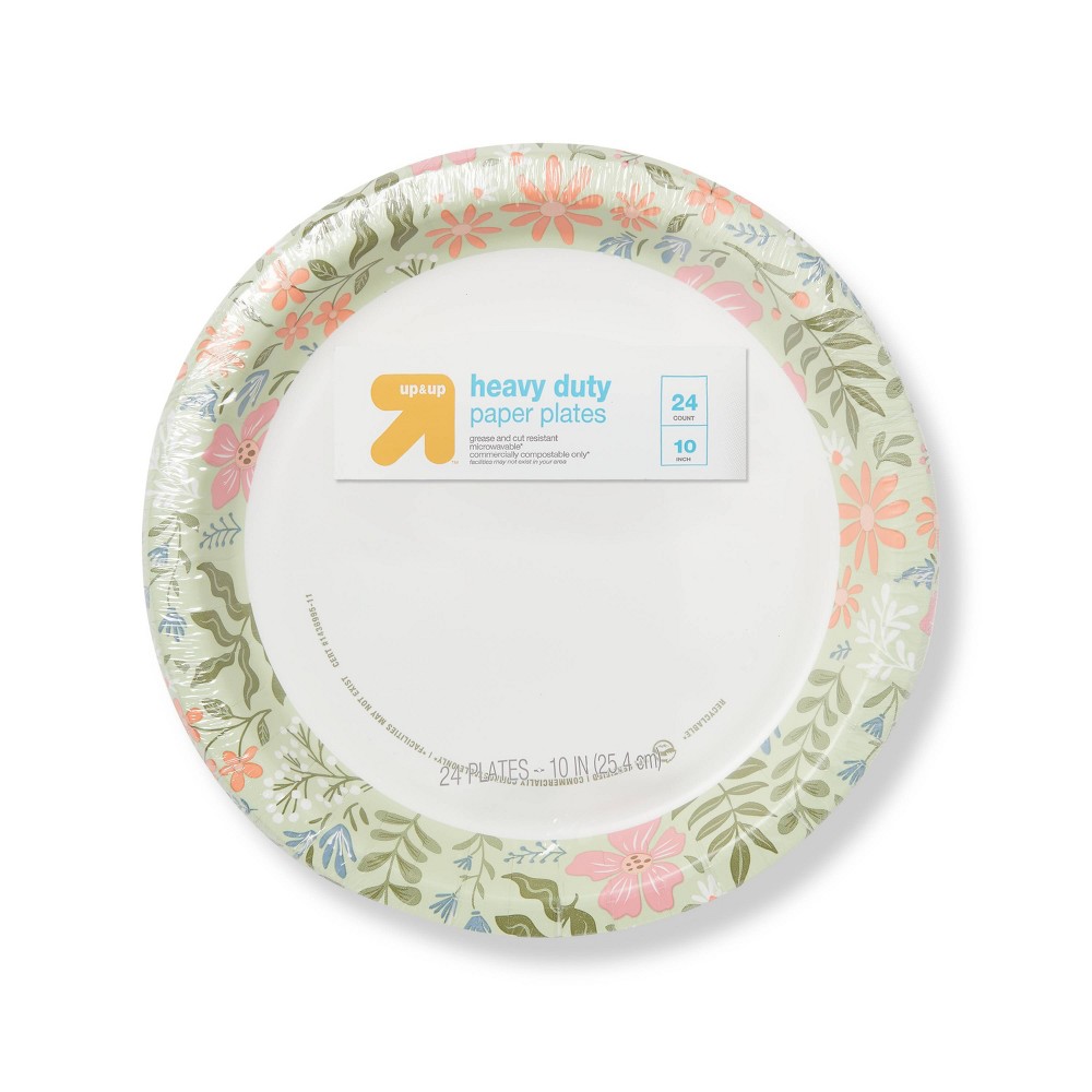 Disposable Plate 10" - Spring Floral - 24ct - up & up™