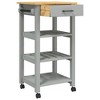 vidaXL Kitchen Trolley MONZA 18.9 in.x15.7 in.x35.4 in. Solid Wood Pine - image 4 of 4