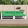 vidaXL Outdoor Pallet Cushions Set - Green 100% Polyester Fabric with Durable Hollow Fiber Filling – Seat and Back Cushions - 2 of 4