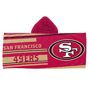 22"x51" NFL San Francisco 49ers Liner Youth Hooded Towel - 1 of 3