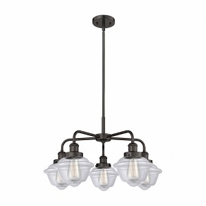 Oxford - 5 Light Stem Hung Chandelier In Art Deco Style-13.5 Inches Tall and 24.5 Inches Wide - 1 of 1