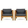 Christopher Knight Home Maribel Transitional Outdoor Acacia Wood Club Chair with Cushions (Set of 2) - 4 of 4