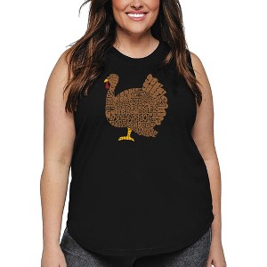 LA Pop Art Thanksgiving - Women's Word Art Tank Top - 1 of 4