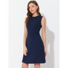 INSPIRE CHIC Women's Work Round Neck Sleeveless Fit and Flare Dresses - 3 of 4
