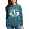 A Little Witch In All Of Us - Womens Garment Dyed Long Sleeve Graphic T-Shirt - 2 of 4
