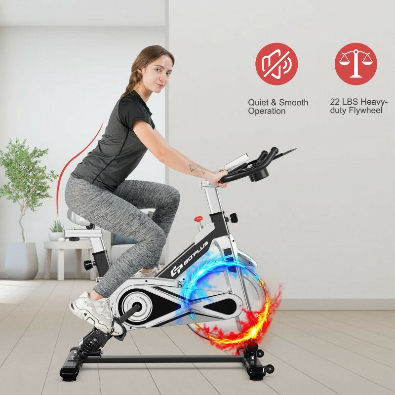 Costway Indoor Stationary Exercise Cycle Bike Bicycle Workout w/ Large Holder Black, 2 of 11