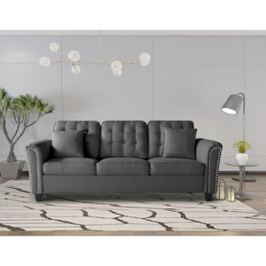 NicBex 85.4 Inch 3-seater Sofa with Tufted Back Cushions and 2 Pillows for Office,Living Room,Apartment - 1 of 4
