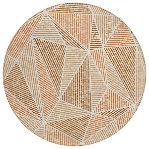Terra Cotta Beige And Salmon Geometric Washable Indoor Outdoor Area Rug - 1 of 4