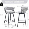 QingMoon Swivel Bar Stools Set of 2, Linen Upholstered Barstools, Modern Counter Height Chairs with Adjustable Non-Slip Foot Mat for Kitchen Island - 4 of 4