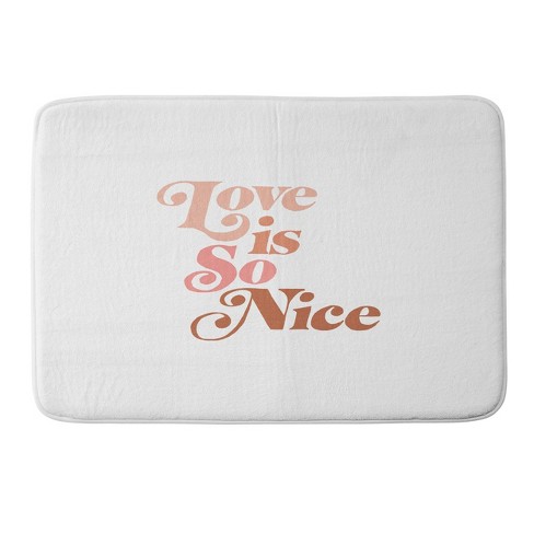 Almost Makes Perfect Love Is So Nice Memory Foam Bath Rug Orange - Deny Designs: Abstract Microfiber, Machine Washable, Non-Slip Backing - image 1 of 4