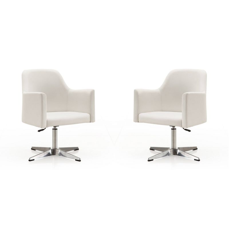 Set of 2 Pelo Faux Leather Adjustable Height Swivel Accent Chairs - Manhattan Comfort, 1 of 9