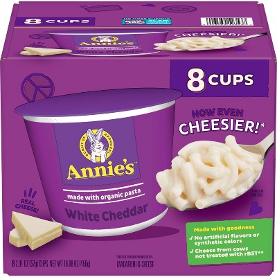 Annie's White Cheddar Macaroni & Cheese Microwavable Cupes - 16.08oz/8pk