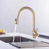 SUMERAIN Brushed Gold Pull Down Kitchen Faucet,Commercial Single Hole Lead Free Kitchen Sink Faucet - 3 of 4
