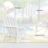 Infans Kid's Adirondack Chair Patio Wood High Backrest Arm Rest 110 LBS Capacity White - 3 of 4