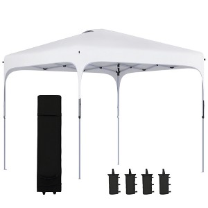 8' x 8' Pop Up Canopy Tent with Wheeled Carry Bag and 4 Sand Bags, Instant Sun Shelter, Tents for Parties, Height Adjustable, for Outdoor, Garden - 1 of 4