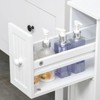 LunaLulinlk White Bathroom Slim Freestanding Storage Cabinet on Wheels with Two Drawers - 4 of 4