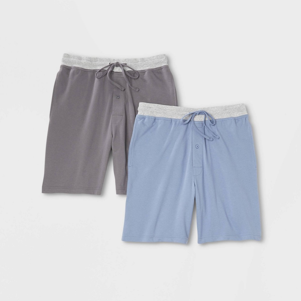 Hanes Premium Men's 9"" French Terry Pajama Shorts 2pk - Heathered Gray M -  86941562