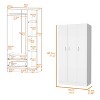 NicBex Armoire Wardrobe Closet Storage Cabinet with Doors & Shelves for Bedroom - 3 of 4