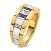 Black Bow Jewelry 9.5mm 10K Two Tone Gold Lab-Created Sapphire & Diamond Tapered Band - 3 of 4