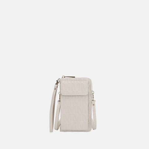 MKF Collection Phone Wallet Crossbody Women’s Vegan Leather Zip Around Organizer, Caddy | MKF Collection by Mia K - Beige