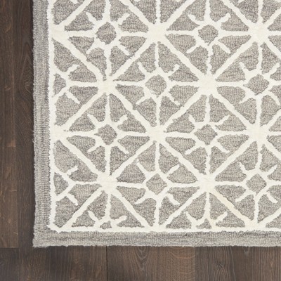 Gray Geometric Handmade Wool Tufted 5' x 7' Area Rug