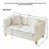 GDFStudio Klein 58"W Chesterfield Velvet Upholstered Loveseat with Nailhead Trim - 3 of 4
