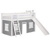 Max & Lily Twin Loft Bed, Solid Wood Low loft Bunk beds for Kids with Slide and Curtain - 2 of 4