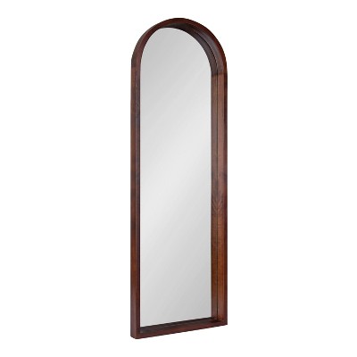 16" x 48" Hutton Wood Framed Arch Decorative Wall Mirror Walnut Brown - Kate & Laurel All Things Decor