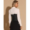 Allegra K Women's Floral Lace Up Corset Vintage Bustier Tube-Tops - 4 of 4