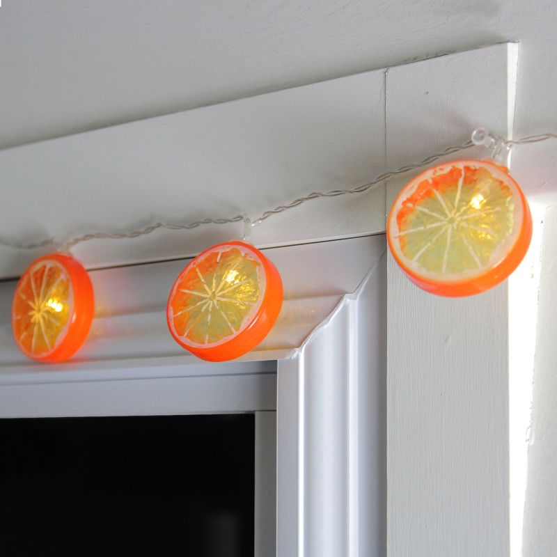 Northlight 10ct Battery Operated Orange Slice Summer LED String Lights Warm White - 4.5' Clear Wire, 2 of 4