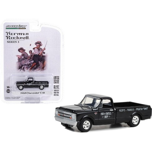 1968 Chevrolet C-10 Pickup Truck Black fish & Tackle Shop norman  Rockwell Series 5 1/64 Diecast Model Car By Greenlight : Target
