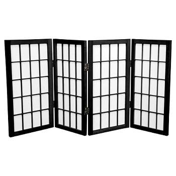 2 ft. Tall Desktop Window Pane Shoji Screen (4 Panels) - Oriental Furniture