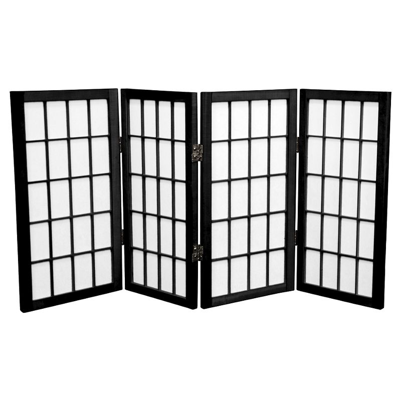 2 ft. Tall Desktop Window Pane Shoji Screen (4 Panels) - Oriental Furniture, 1 of 3