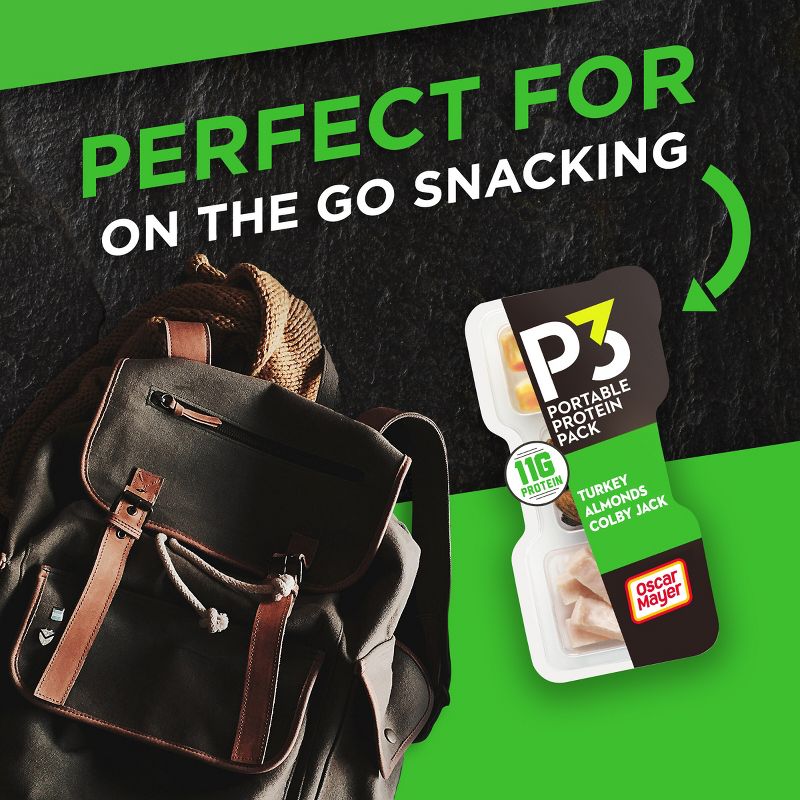 P3 Portable Protein Snack Pack with Turkey, Almonds &#38; Colby Jack Cheese - 2oz, 6 of 13