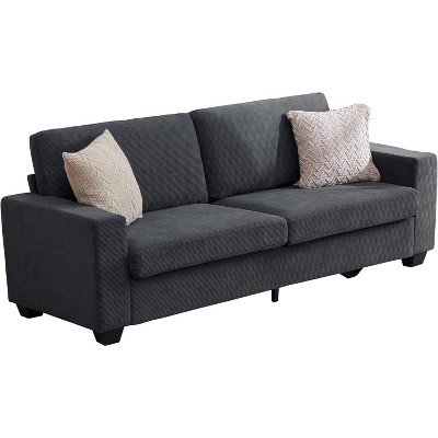 83 Inch Modern Beige Sofa, 3 Seater Couch with Deep Seats, Comfy Upholstered Sofa for Living Room, Bedroom, Office