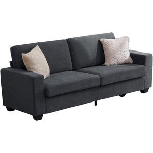 83 Inch Modern Beige Sofa, 3 Seater Couch with Deep Seats, Comfy Upholstered Sofa for Living Room, Bedroom, Office - 1 of 4