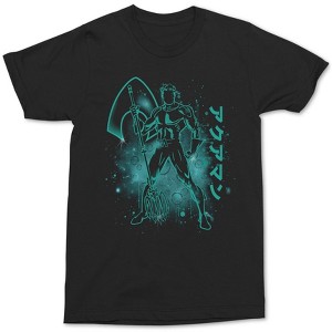 Changes Mens Aquaman Burst Kanji Graphic T-Shirt - 1 of 1