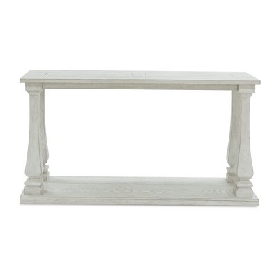White Rectangular Traditional Wood Sofa Table with Storage