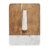 Storied Home Mango Wood and Marble Cheese and Cutting Board with Inlaid Marble Pestle, Natural and White - 4 of 4